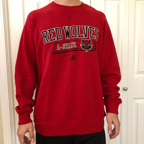 adidas Other - Adidas A-State Red Wolves Pullover Sweatshirt L